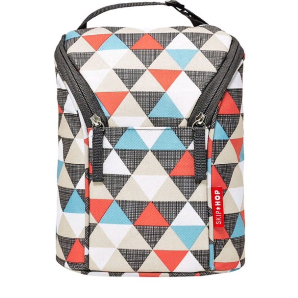 Skip Hop Grab & Go Double Bottle Bag- Triangles